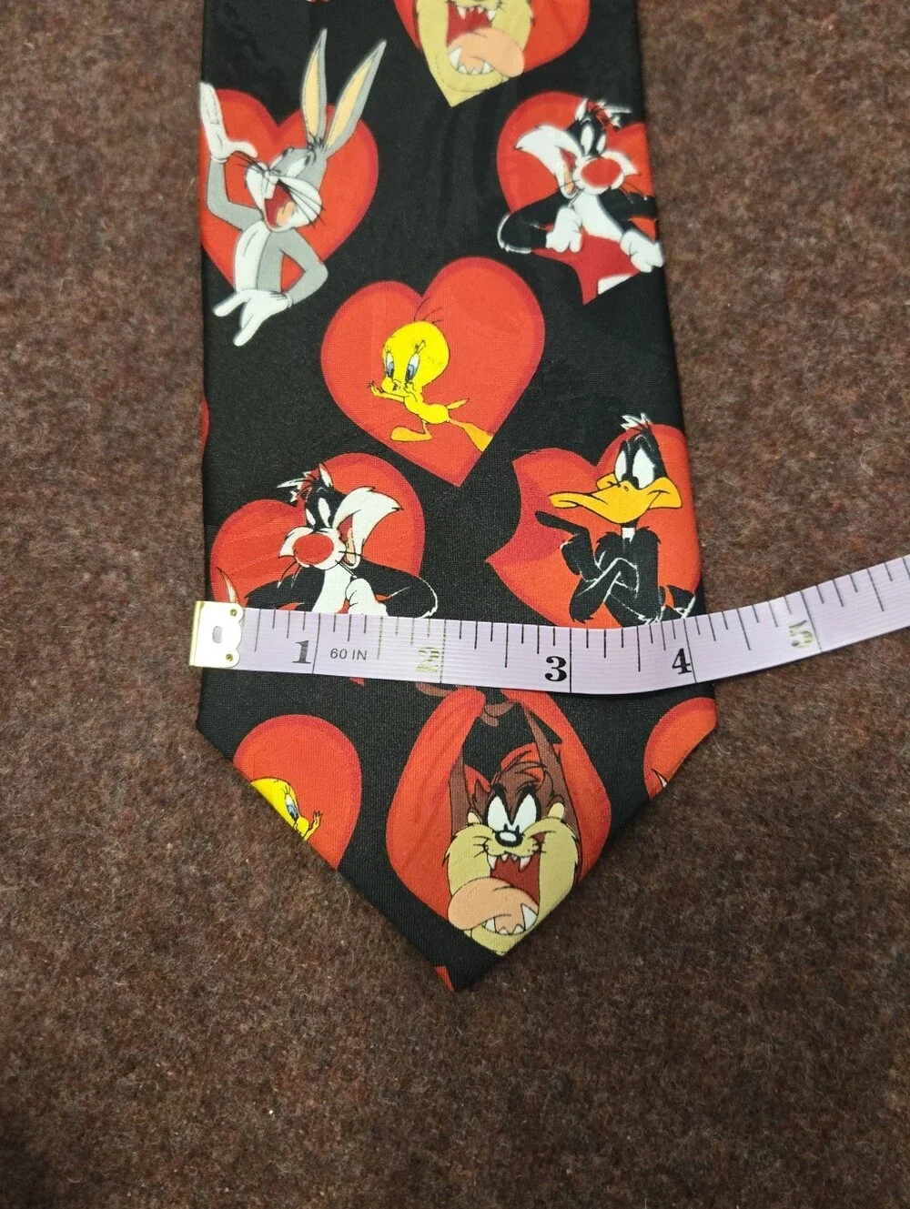 1997 Looney Tunes Novelty Necktie Valentines Love Gift Cartoon 90s Tweety